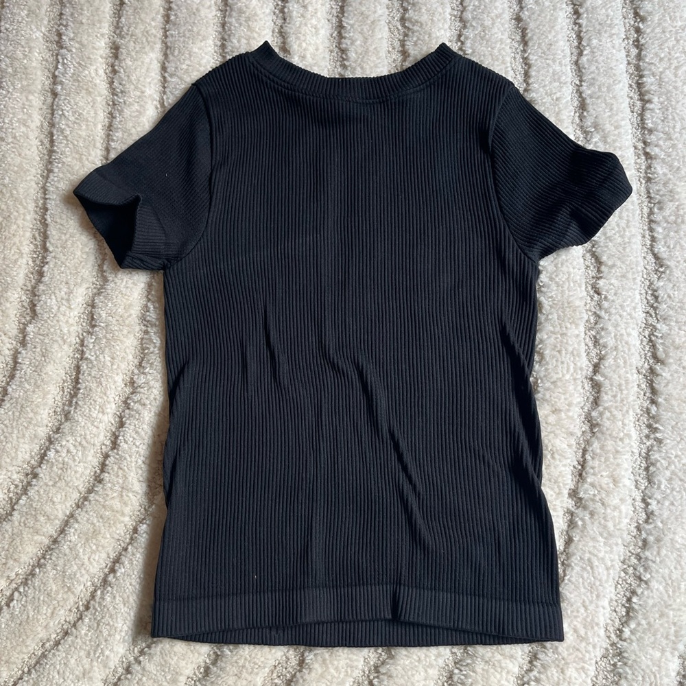 Old Navy Black Ribbed Short Sleeve Top